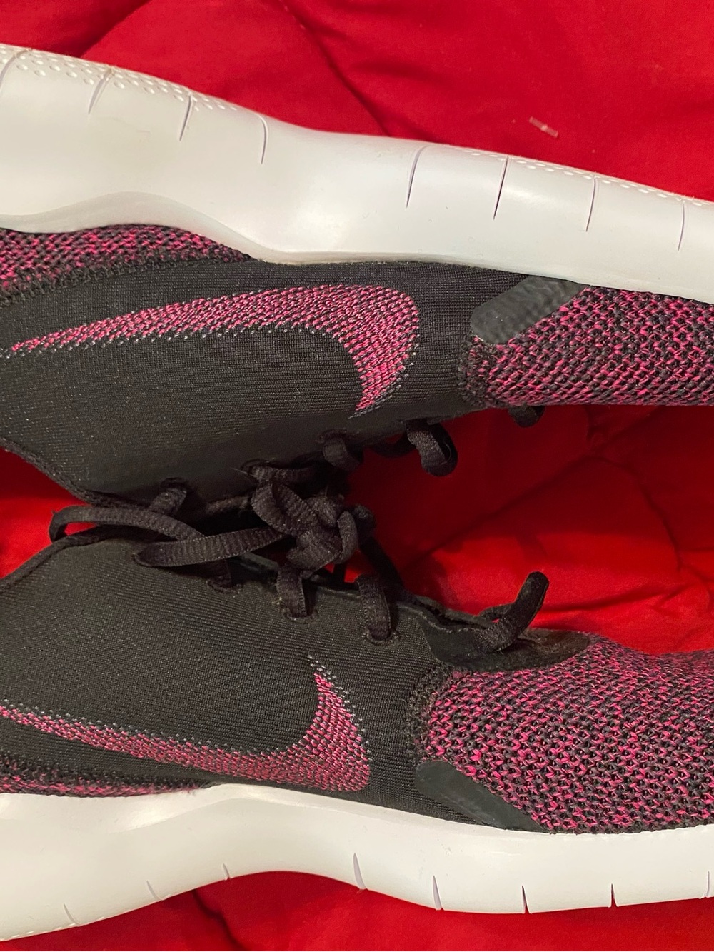Nike Black & Hot Pink Athletic Sneakers size 12 running sports trainers flex